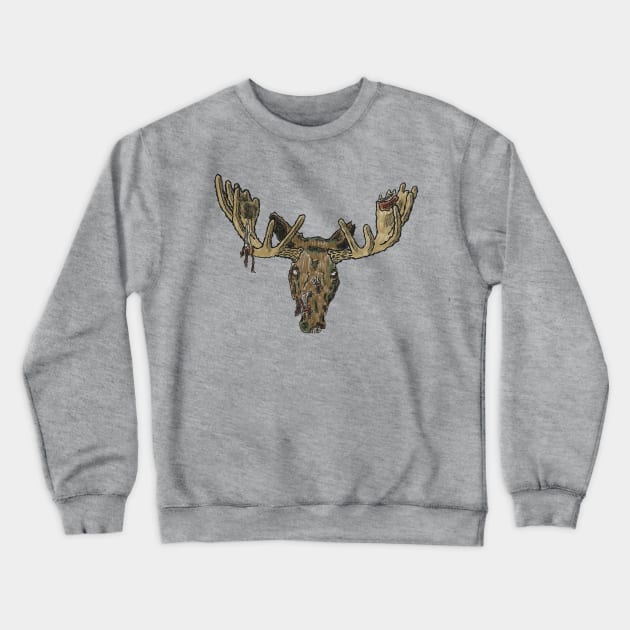 Zombie Moose Crewneck Sweatshirt by T-Shirts by Elyn FW